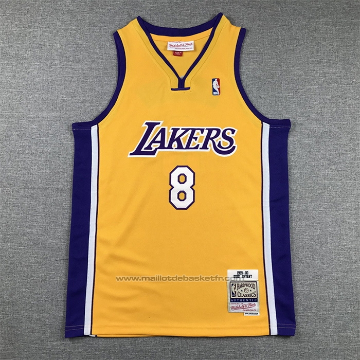 Maillot Enfant Los Angeles Lakers Kobe Bryant #8 Mitchell & Ness 1999-00 Jaune